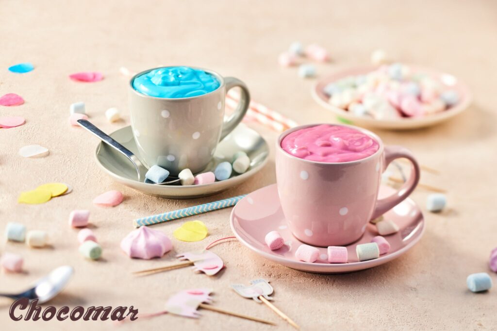 Chocomar modra in roza vroča čokolada